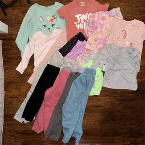 Colorful Kids' Long Sleeve Shirts and Pants Bundle